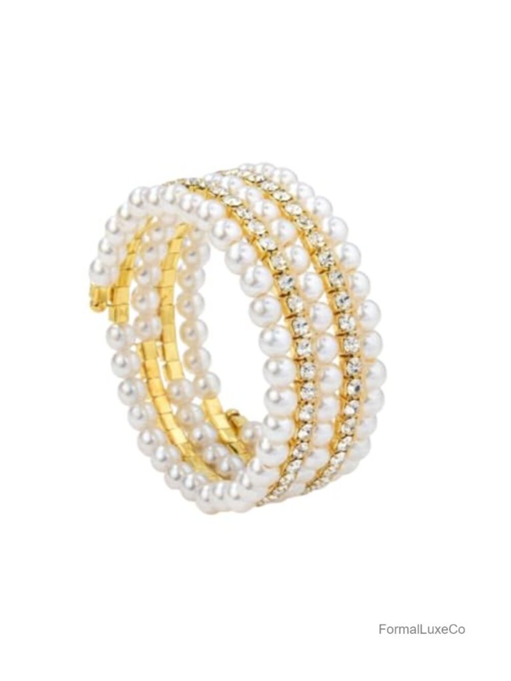 Imitation Pearl Crystal Bracelet Wrap 1920s Multilayer Vintage Style Women